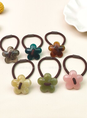 韩版亚克力花朵发圈日系简约头绳