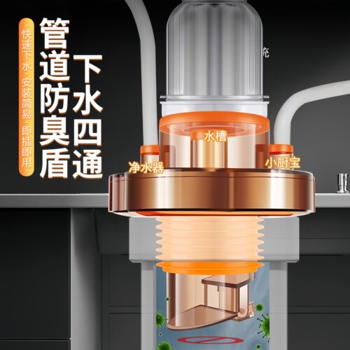 防返臭密封塞防臭圈厨房洗菜盆止逆阀排水封口盖下水管道配件神器 - 图1
