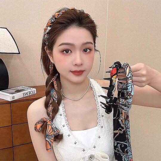 Palace flower ribbon headband for women 2025 new style