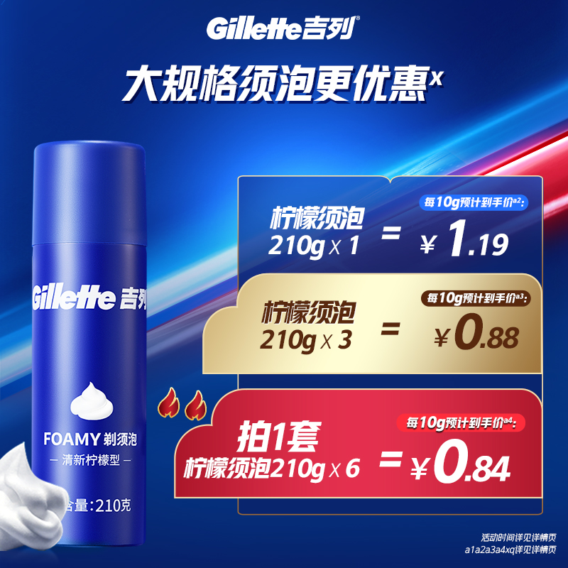 Gillette men's shaving cream shaving foam lemon type