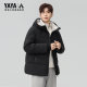 Duck Down Jacket Short Stylish Stand Collar Hooded Warmth