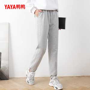 鸭鸭羽绒裤户外休闲直筒长裤鹅绒厚裤子