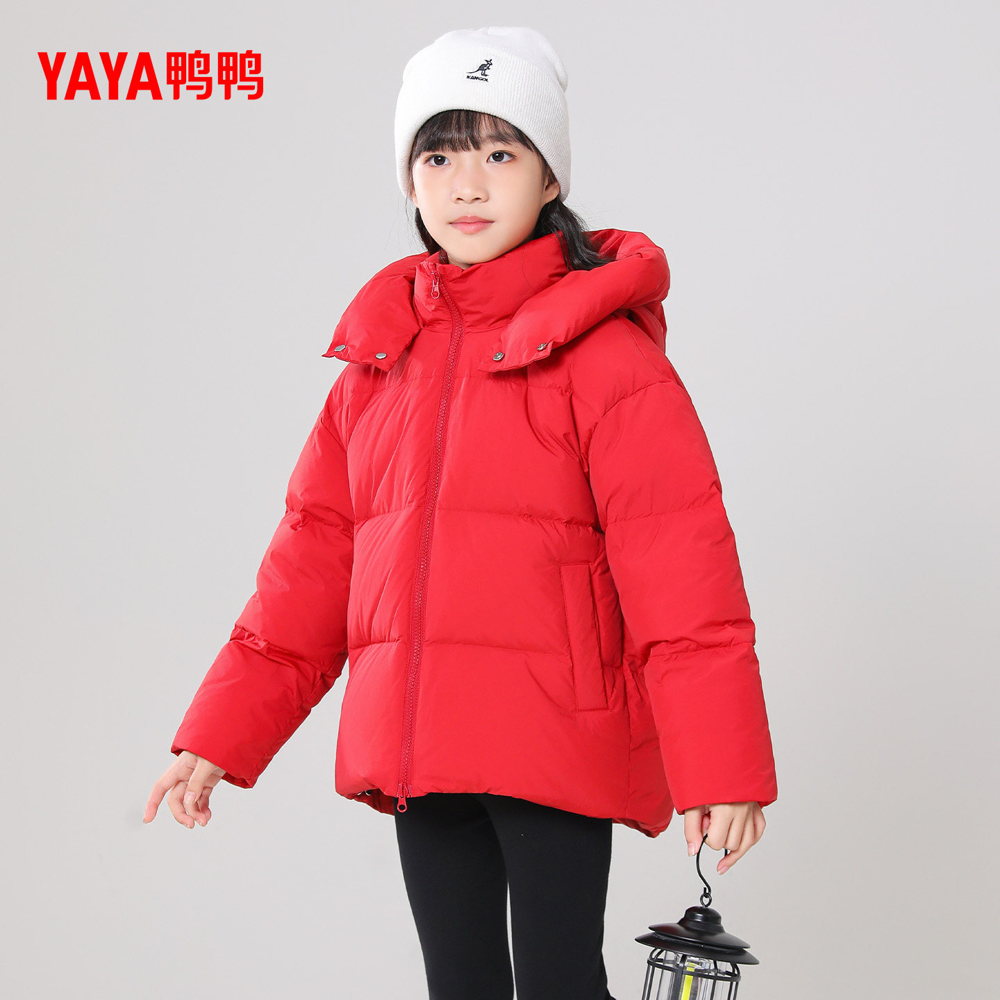 鸭鸭儿童羽绒服2025年冬季男女童同款保暖连帽短款时尚加厚外套M,淘宝优惠券,粉丝福利购,淘宝优惠卷