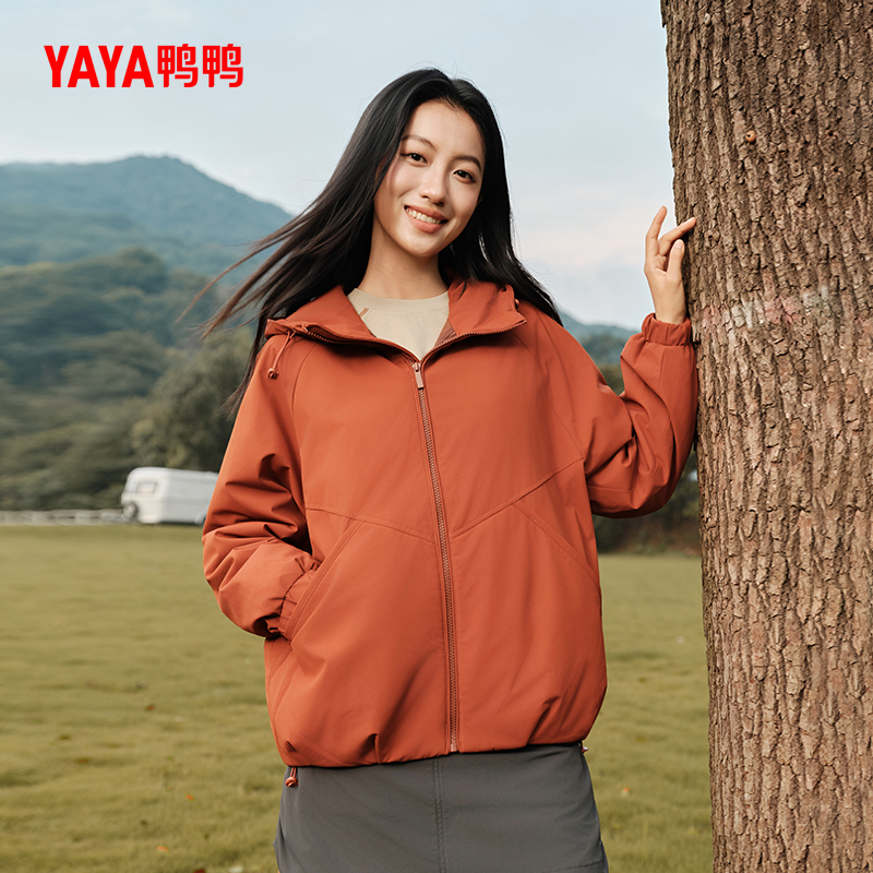 鸭鸭羽绒服男女同款2025秋冬季新款短款轻薄连帽保暖加厚外套夹克 - 图0