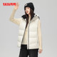 Duck zipper straight short hooded down vest