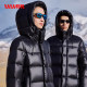 Duck long hooded thick goose down couple's down jacket