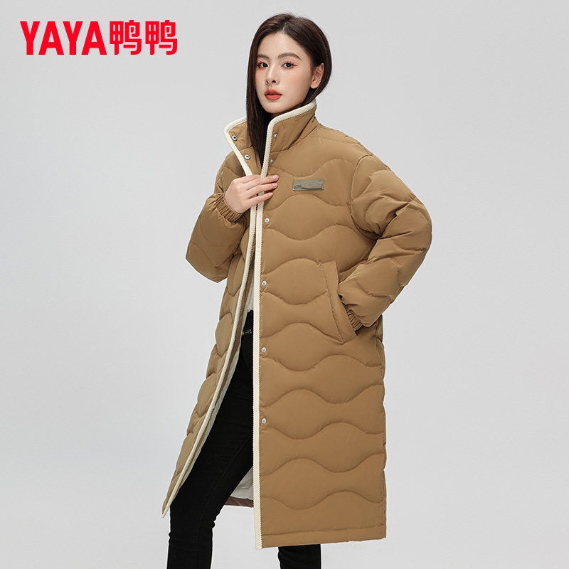 鸭鸭羽绒服男女同款2026年秋冬新品户外风立领宽松长款保暖外套J 鸭鸭秋冬实拍商品图