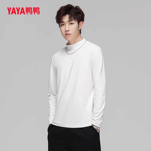 【买一送一】鸭鸭针织衫男女同款2025冬季升温双拼面料保暖打底衫 - 图1