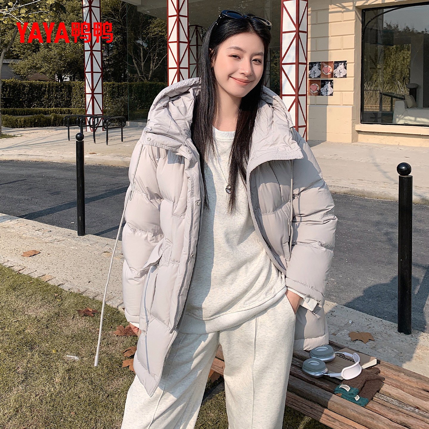 鸭鸭羽绒服女中长款2025年秋冬季新款时尚百搭加厚保暖连帽外套M,淘宝优惠券,粉丝福利购,淘宝优惠卷