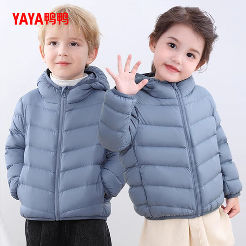 鸭鸭儿童羽绒服男童女童2025秋冬反季轻薄款时尚面包保暖宝宝外套 - 图3
