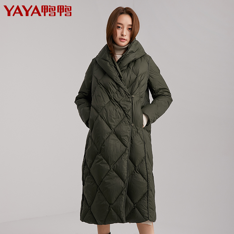鸭鸭 年新款羽绒服女中长款长过膝中厚款菱形格反季特卖清仓 2020 鸭鸭 年新款羽绒服女中长款长过膝中厚款菱形格反季特卖清仓 2020