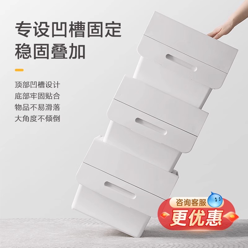 茶花大容量儿童玩具衣服物后后备收纳箱整理翻盖家用收周转箱塑料