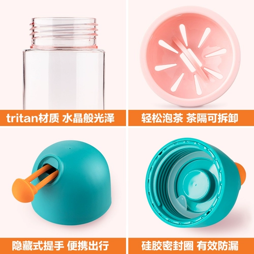 茶花 Пластиковая детская школьная портативная спортивная бутылка подходит для мужчин и женщин