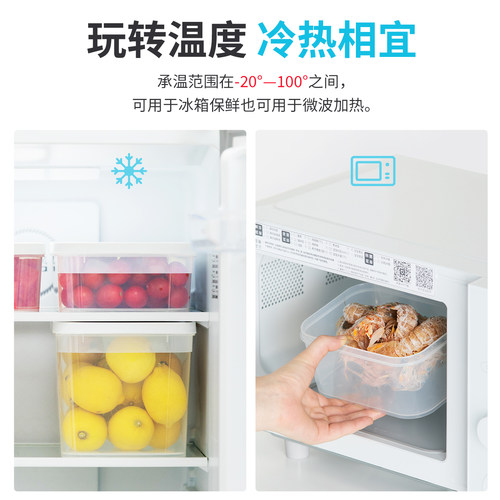 茶花保鲜盒抗菌水果食品收纳盒饭盒储物盒盒子塑料冰箱冷冻专用 - 图2