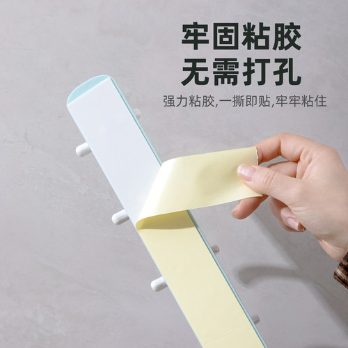 茶花强力塑料挂钩入户玄关衣柜鞋柜粘胶挂衣钩粘钩浴室排钩衣帽钩 - 图1