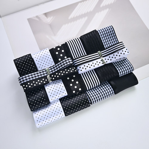 ins风黑白配吧唧托蝴蝶结包挂丝带套装手工钥匙扣材料包DIY二次元 - 图1