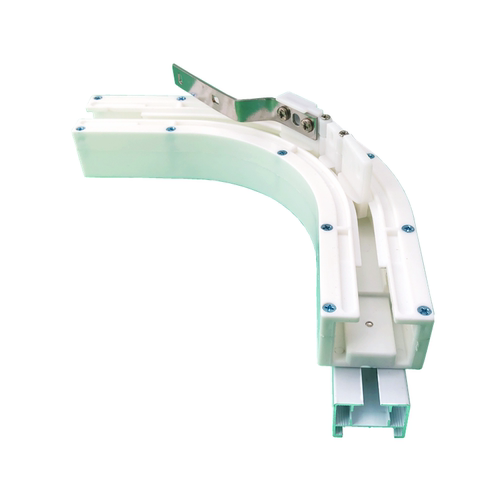 佳丽斯电动窗帘轨道配件U型飘窗135度转弯器90度拐弯滑车直弯轨滑 - 图3