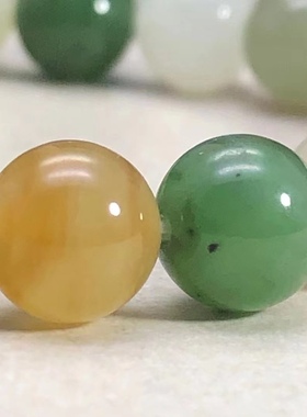 保真正品新疆和田玉手串白玉糖玉碧玉多宝手链手把件8mm