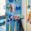 Simple aluminum profile top-to-bottom dressing mirror multi-functional acrylic storage rack hole board storage rack display rack