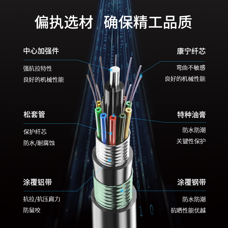 博扬（BOYANG）BY-GYTA53-72B1.3重铠地埋72芯单模室外光缆GYTA5 - 图2