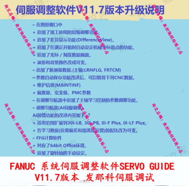 FANUC 系统伺服调整软件SERVO GUIDE V11.7版本 发那科伺服调试 - 图0