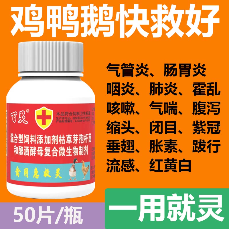 老产品禽类急救片鸡药兽用鸡瘟鸡鸭鹅咳嗽拉稀消炎气喘50片常备药 - 图2