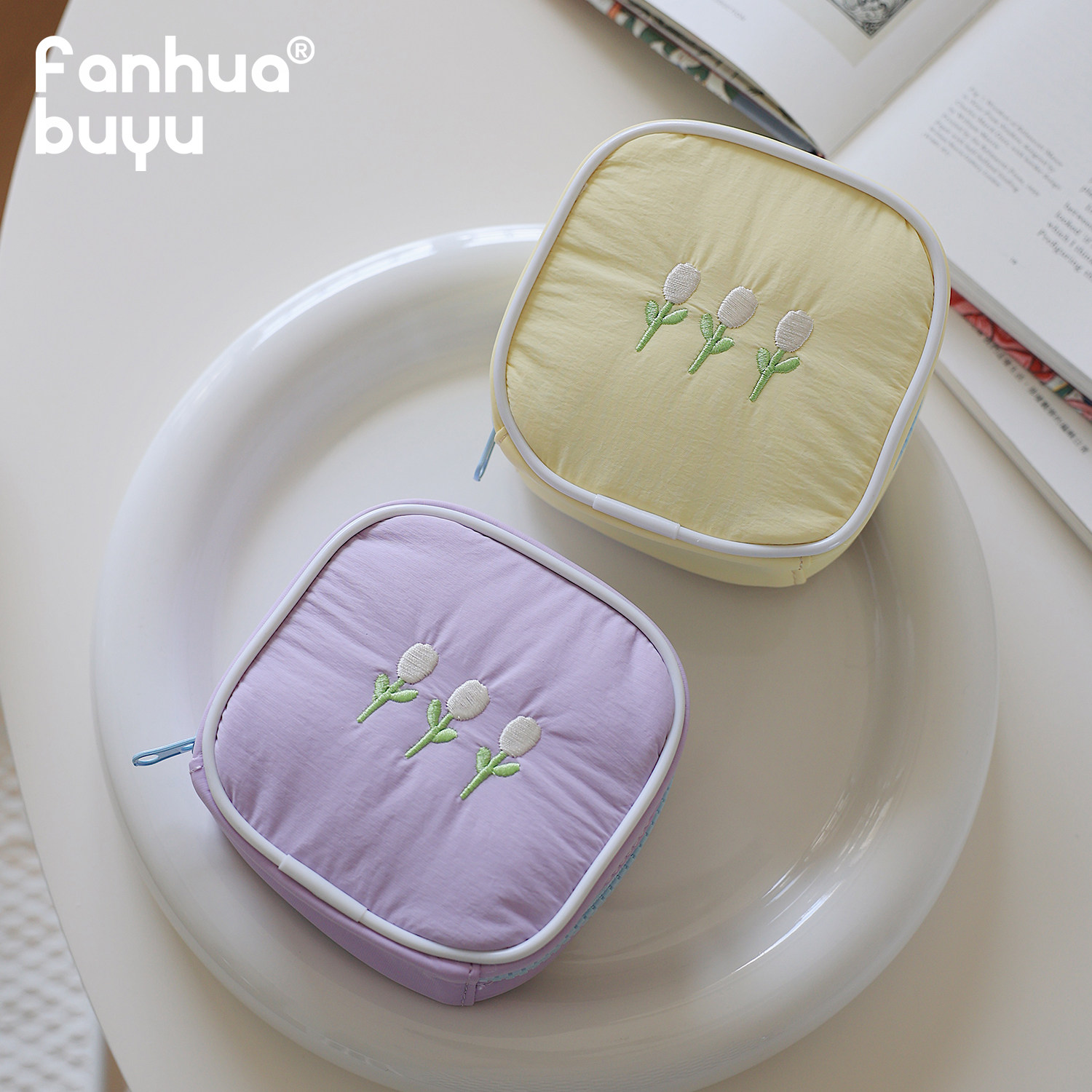 梵花不语立体耳机数据线收纳包可爱方形手拿包女便携口红包化妆包,淘宝优惠券,粉丝福利购,淘宝优惠卷