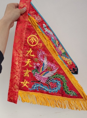新款热卖莲花三太子令旗双面刺绣定制九天玄女旗凤旗进香旗还愿旗