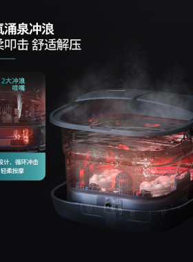 飞利浦泡脚桶加热恒温折叠足浴桶家用电动按摩洗脚盆全自动足浴盆