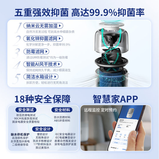 Maternity and baby certification Philips fog-free humidifier home bedroom silent pregnant women and babies aromatherapy all-in-one HU5710