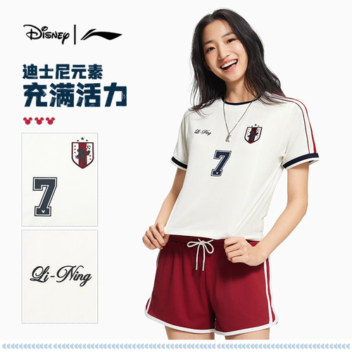 李宁｜迪士尼米奇联名系列短袖T恤女士2026新款上衣运动服 - 图2