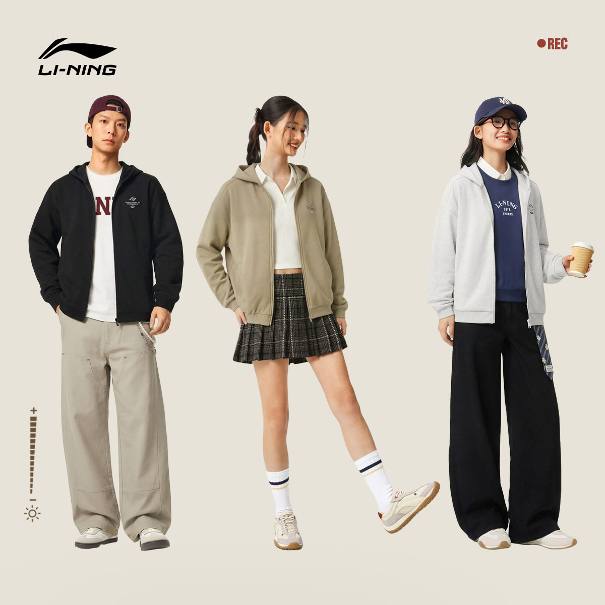 李宁外套女春季2026新款情侣毛圈上衣开衫拉链卫衣针织运动服男生,淘宝优惠券,粉丝福利购,淘宝优惠卷