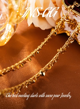 【INS · GG】原创设计2025新款时尚百搭颈链金色钛钢项链X1093