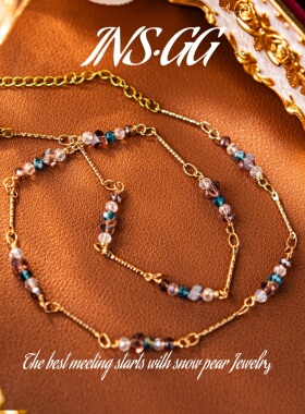 【INS · GG】原创设计2025新款轻奢铜合金个性仿水晶项链DA2442