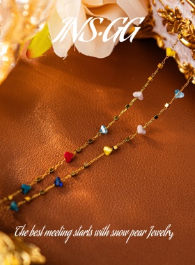 【INS · GG】新款钛钢仿水晶项链女款新款多巴胺小众颈链X652