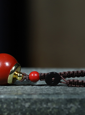 杭州灵隐朱砂转运珠护身钥匙编绳