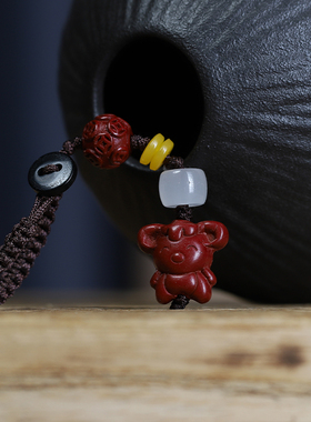 本命年朱砂生肖羊守护钥匙扣挂坠