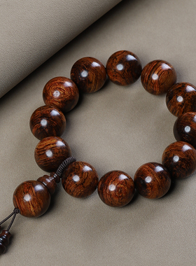 海南黄花梨老料紫油梨佛珠手串