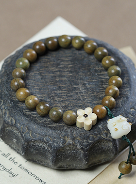 绿檀diy炭烧招财猫吊坠佛珠手串