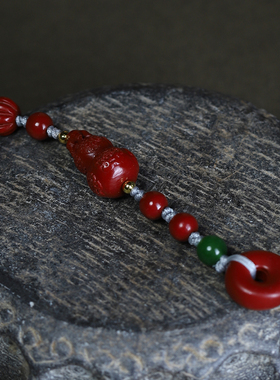 杭州灵隐紫金砂朱砂葫芦手机链