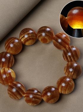 帝王血龙木北沉香全透光佛珠手串