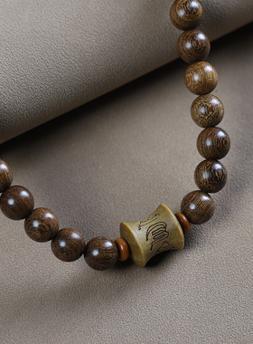 金丝檀民族风竹节配饰佛珠手串
