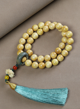 黄杨木手持手串猫咪莲花跑环配饰