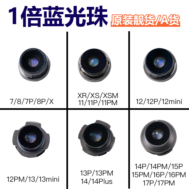 适用11 12 X前置小头XR 12pro max XSM 7代8P后置摄像头蓝光珠 - 图2
