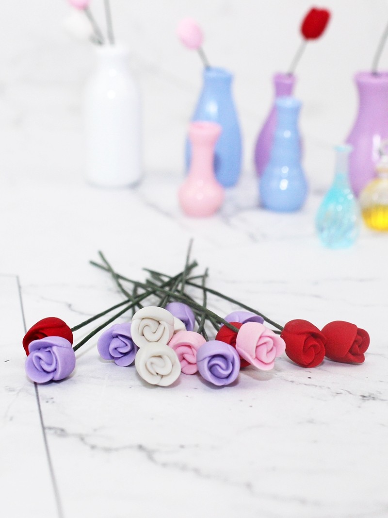 娃屋diy配件微缩玫瑰郁金香花模型迷你食玩创意摆件生活场景K519,淘宝优惠券,粉丝福利购,淘宝优惠卷