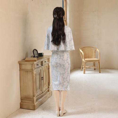 新中式女装国风旗袍套装秋季穿搭百日满月抓周宝宝周岁宴妈妈礼服 - 图3