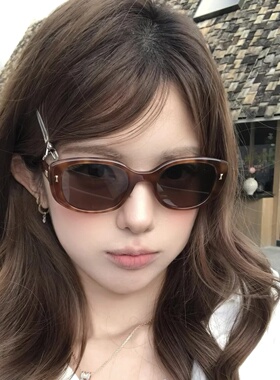 欧美复古玳瑁方框墨镜女潮时髦感胖圆脸高级感遮阳防紫外线太阳镜
