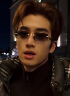 张康乐同款无框墨镜男商务痞帅港风时尚遮阳太阳眼镜女米兰时装周