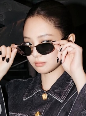 jennie同款猫眼墨镜女款2026新款高级感老钱风复古金属框太阳眼镜