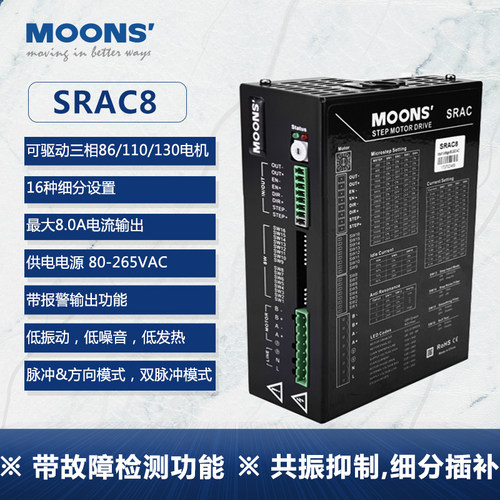 MOONS鸣志步进电机驱动器SR2/3-mini/SR4/8/-PLUS/SRAC2/4/8SRX04 - 图2